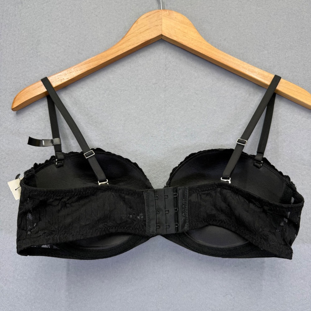 Tahari Black Floral Lace Strapless Convertible Underwire Bra 36C WP51451-002-TZC - Picture 8 of 9